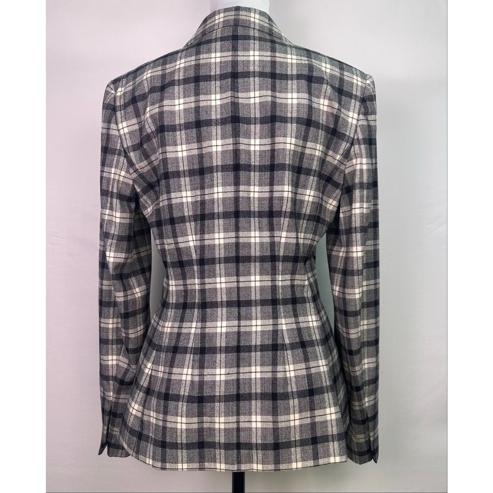 Theory Yukon Flannel Double Breasted Plaid Wool Blazer Jacket Size 6 - Picture 3 of 10